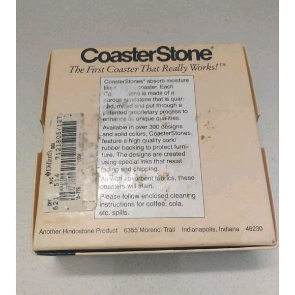 Coaster Stone Southwestern Style Aztec Design Cork Rubber Backing Set of 4 - Picture 4 of 13